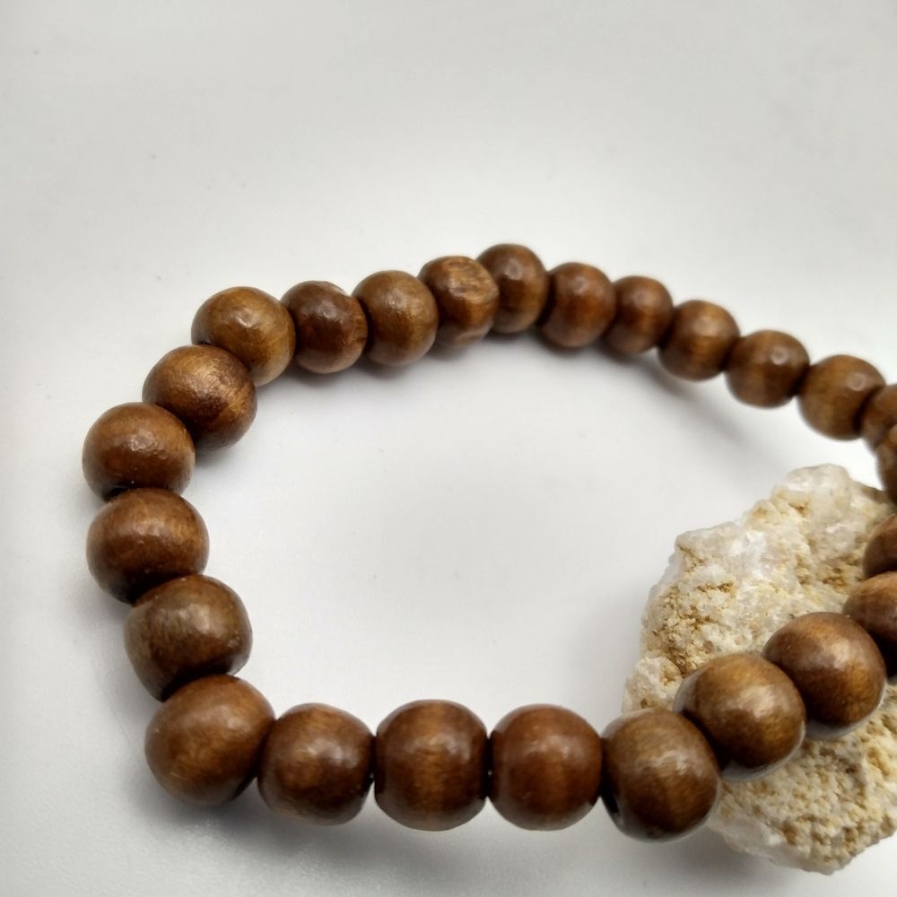 Wooden beaded coffee stained bracelet‎